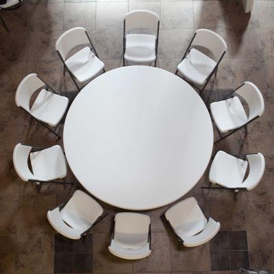 Lifetime 4 72 Inch Round Tables And, How Many Chairs Will Fit Around A 72 Round Table