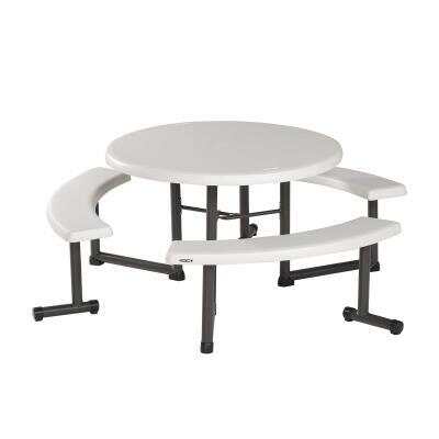 Lifetime 44 Inch Round Picnic Table, Lifetime Round Picnic Table And Benches 44 Inch Top