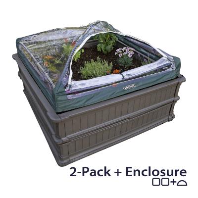 Raised Garden Bed Kit 2 Beds 1 Enclosure - Raised Vegetable Garden Beds Kits