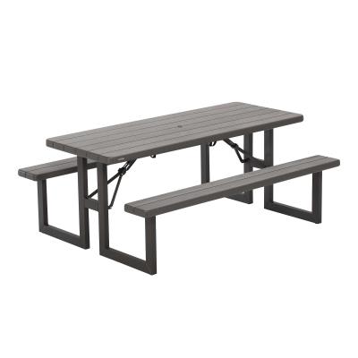 LTP Outdoor Craftsman W-Frame 6 Folding Picnic Table ~ Wood Grain Brown Color