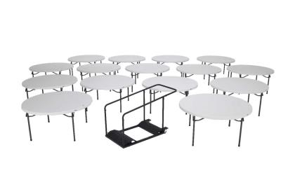 60 In Round Tables And Cart Combo, Lifetime 60 Inch Round Folding Tables