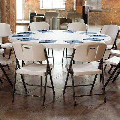 Lifetime 72 Inch Round Table Commercial, How Many Chairs Around 72 Inch Table