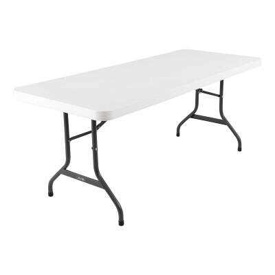 Seminar folding table office steel frame rectangular size 5 foot gray 