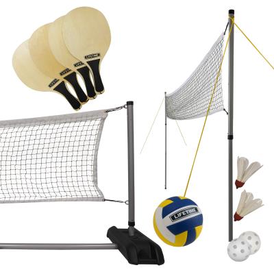 Kids Volleyball MOPAI Badminton Volleyball Tennis Net Set Beach Entertainment,Portable Badminton Net Set Spring Camping Entertainment Easy Setup Nylon Sports Net with Stand/Frame Carry Bag 