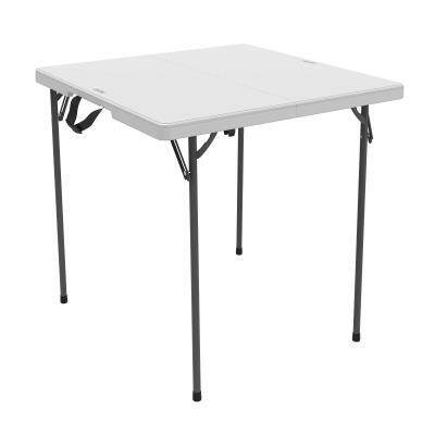 New Lifetime 80273 Fold in Half Square Table 34 Inch White Patio Folding Card 