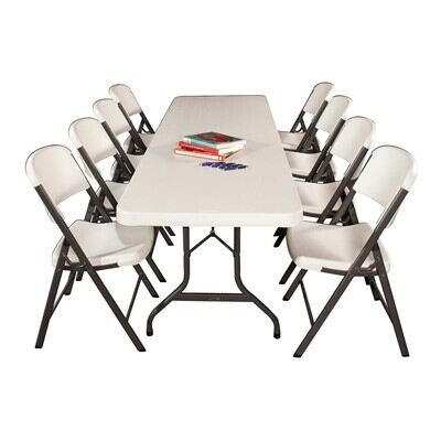 Lifetime 8 Foot Folding Table Commercial, How Many Chairs Can You Fit At An 8 Ft Table