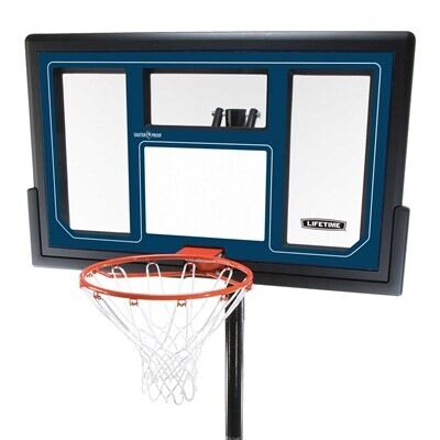 Lifetime 1529 Courtside Height Adjustable Portable Basketball System 50 Inch Shatterproof Backboard Renewed 