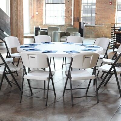 Lifetime 4 72 Inch Round Tables And, How Many Chairs Can You Fit Around A 72 Round Table