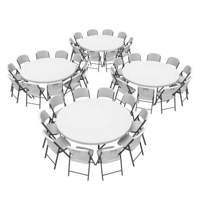 Lifetime 4 72 Inch Round Tables And, How Many Chairs Can Fit At A 72 Round Table