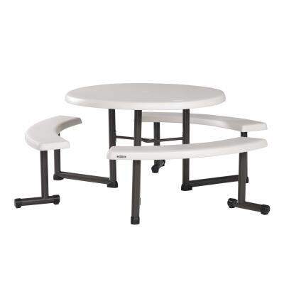 Lifetime 44 Inch Round Picnic Table, Lifetime Round Picnic Table And Benches 44 Inch Top