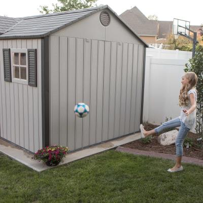 Low Maintenance Dual Wall Durable Slip Rsistant Sturdy Skylight Lifetime Outdoor Storage Shed 12.5 x 8 with High Pitched Roof for Quick Drainage. Outdoor Storage Shed 12.5 x 8