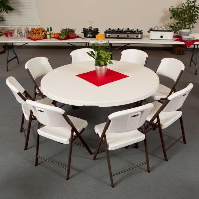 Lifetime 60 Inch Round Table And 8, Round Table 60 Inches Seats Many