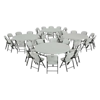 Lifetime 4 72 Inch Round Tables And, Round Tables And Chairs