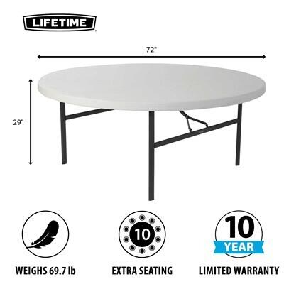 Lifetime 4 72 Inch Round Tables And, 40 Inch Round Table Seats How Many