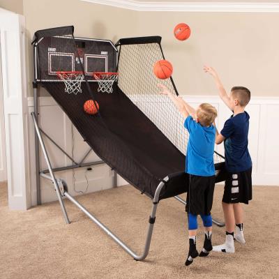LED Electronic Basketball Double Shot Hoops Dual Player 4 Balls Bar Decor Play 