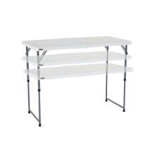 Lifetime Height Adjustable Craft Camping and Utility Folding Table 4 ft Rectangle 16511 Table Cover Black 4//48 x 24 White Granite /& Iceberg 48inLx24inW