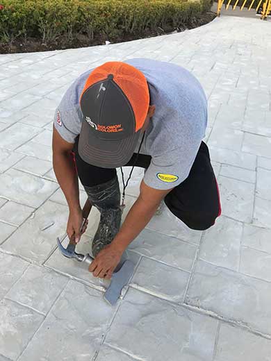 Concrete Stamping Over Existing Solomon Colors - How To Stamp An Existing Concrete Patio