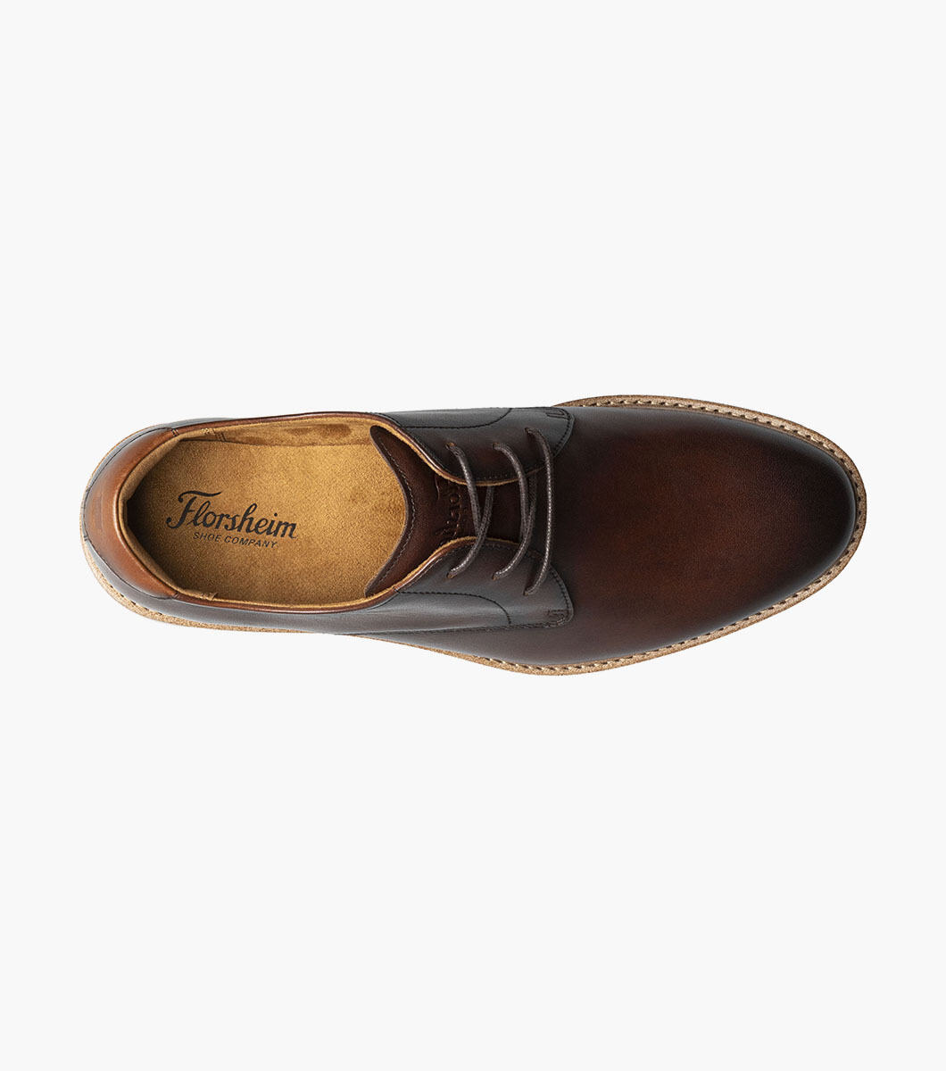 Florsheim Highpoint Cognac Brown Leather Plain Toe Oxfords shoes men sz 8M US/41 Florsheim Highpoint Plain Toe Mens Round Closed Toe Oxford  main image 2