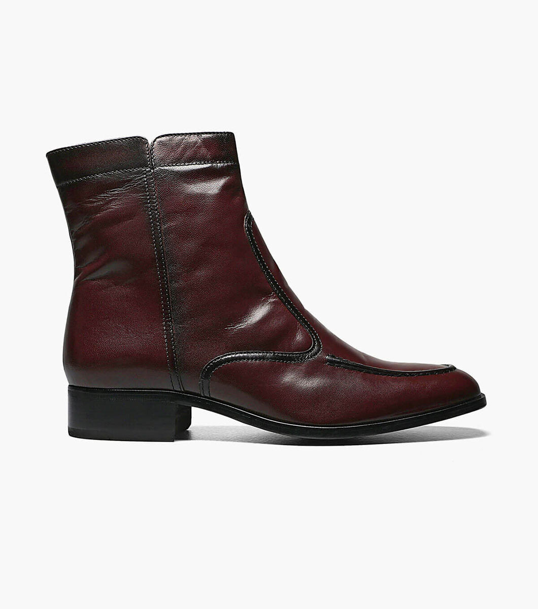 Florsheim Mens Black Cherry Essex Leather Side Zip Dress Casual Trending Boot 