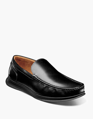 Florsheim Men's 14135 Jet Venetian Black Leather Loafer 