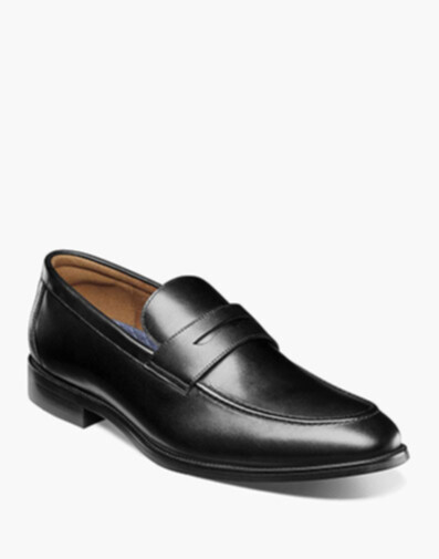 Florsheim Men\'s Black Smooth Leather Wingtip Dress Loafers Shoes 9.5 Size Florsheim Brookside Leather Wingtip Black Mens Shoes 11231  main image 3