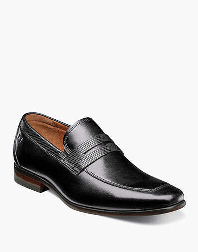 Florsheim Men's Berkley Moc Toe Penny Loafer Shoes Black 17058-01