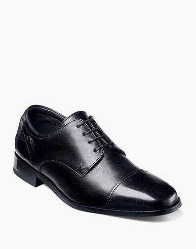 Florsheim Men's Shoes Lexington Cap Toe Black Leather Lace Up Dressy 17067-01 
