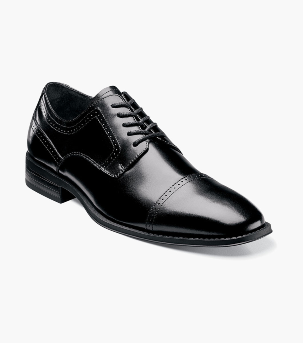 Stacy Adams Square Toe Dress Shoes Black Leather Men's Size 11 M