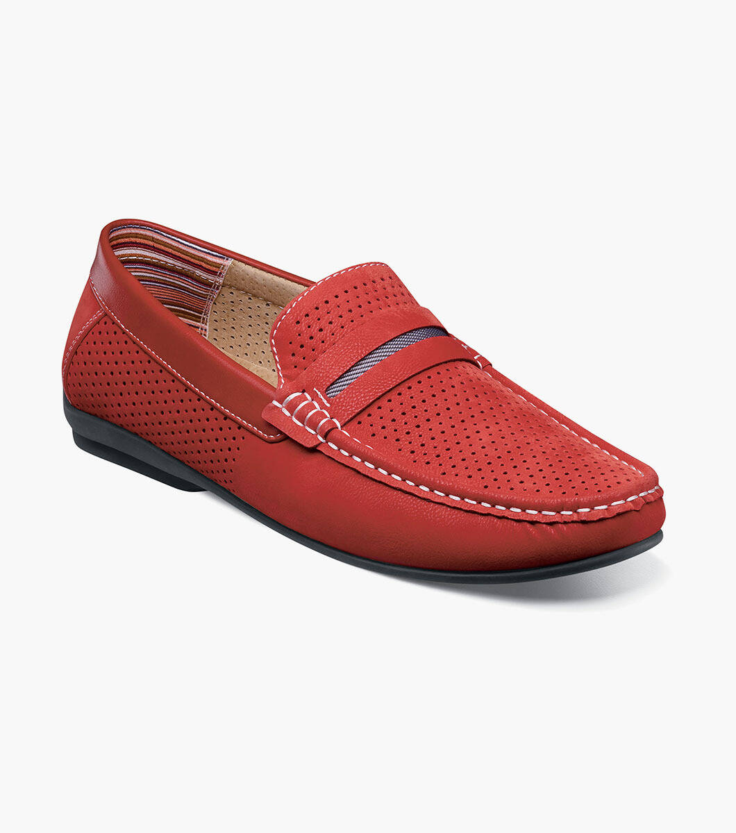 Stacy Adams‎ Mens White Perforated Penny Loafers Driving Mocs 11 M 25513-100 Stacy Adams Mens White Perforated Penny Loafers Driving Mocs  main image 3