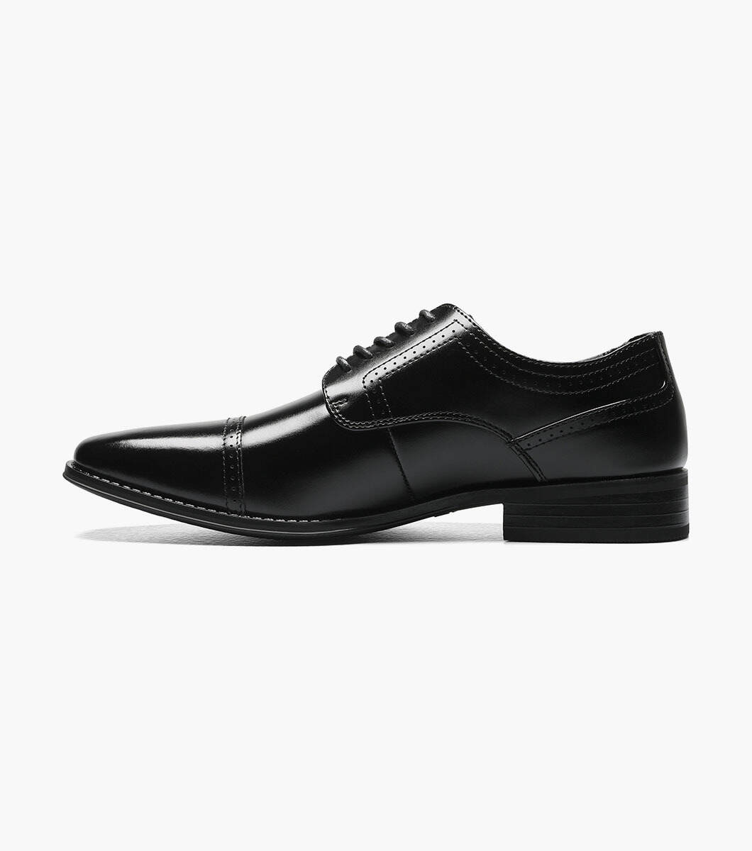 Amali Men's Smooth Modified Cap Toe Oxford w/ Braided Details Bevel-065 