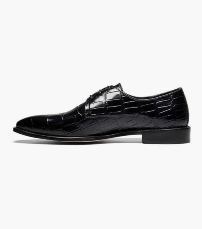 Men's Dress Shoes Cap Toe Oxford Gray Crocodile Print Leather STACY ADAMS 25321 