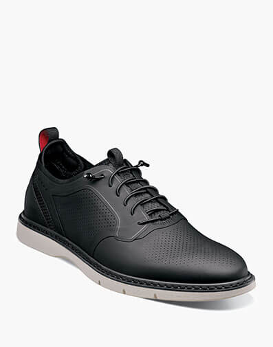 Synchro Plain Toe Elastic Lace Up in Black for $100.00