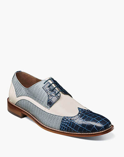 Scarpe Uomo STACY ADAMS Gabardo | Oxford Punta Bicicletta | Pelle Coccodrillo Verde EU 44.5