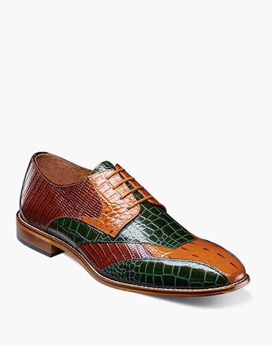 Stacy Adams Green Alligator Print Dress Shoes Stacy Adams Apple Green Oxfords Croc / Alligator Leather  main image 2
