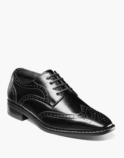Classic Boy's Dress Up Shoes ~ Talla 11M Stacy Adams Oxford Square Toe Laced Holiday Footwear for Boys Zapatos Zapatos para niño Oxford y con punto en ala Vegan / Leather Special Occasion Pair 