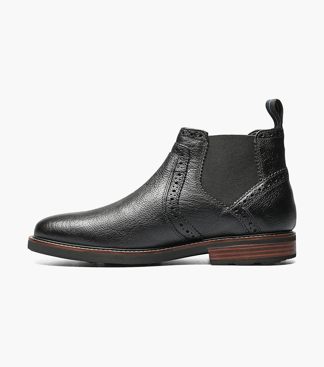 Nunn Bush Otis Men's Black Tumbled Leather Chelsea Boots 84778-007 