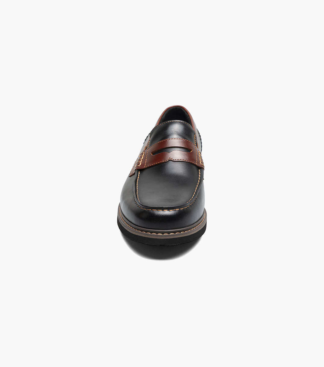 Nunn Bush Odin II Penny Loafers Mens 9.5 Black Brown New Leather 85154-009 Odin II Moc Toe Penny Loafer Men main image 2