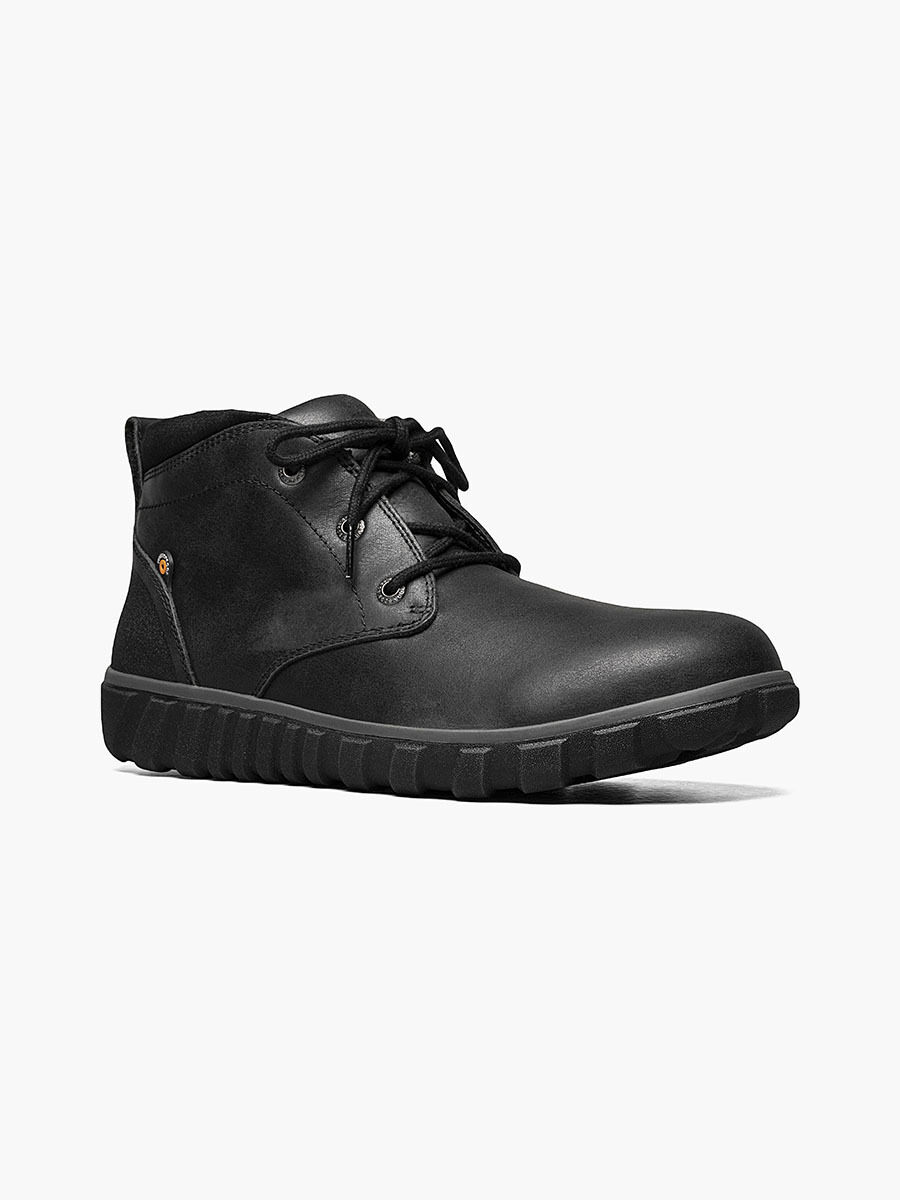 High Top Leather Boots for Men Classic Casual Lace-Up Outdoor Chukka Walking Shoes 