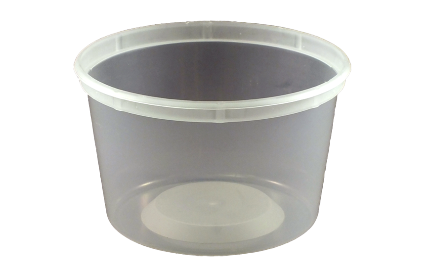 10 96 oz Clear Round Tubs PUNCHED