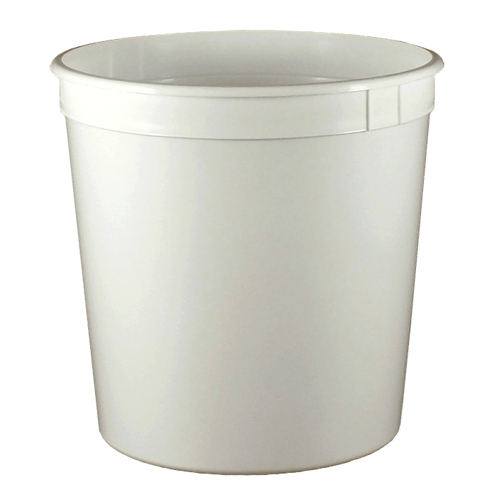 Round Plastic Tubs - 85 oz White Plastic Tub