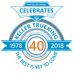 Keller Trucking celebrates 40 years of driving forward logo 1978 - 2018 