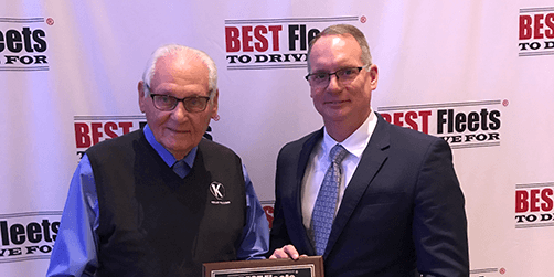 Tom Keller & Bryan Keller with the Best Fleets to Drive For award in 2018