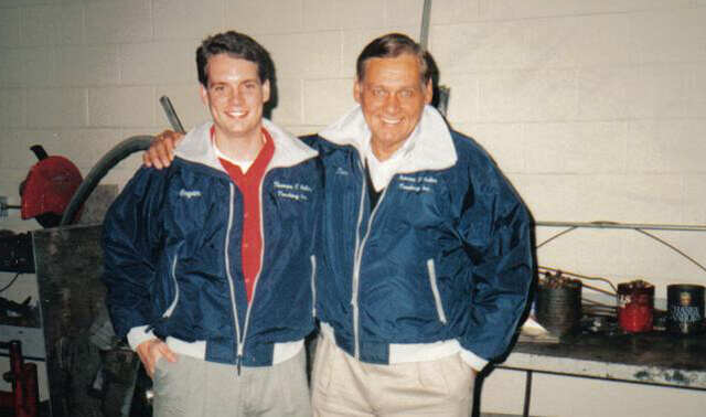 Tom Keller with his nephew Bryan Keller at the company holiday party in the early 1990s