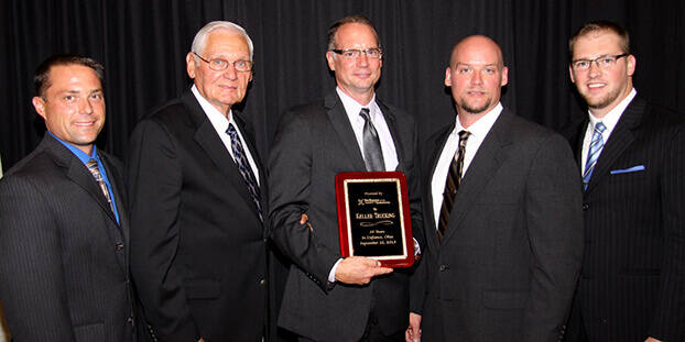 2013 Defiance Chamber of Commerce award for Keller Warehousing and Distribution pictured Tom Keller, Bryan Keller, and Aaron Keller