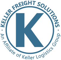 Keller Freight Solutions logo - large circle with K in the middle with name around the circl