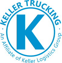 Keller Trucking logo - Large circle with K in the middle and Keller Trucking around the circle