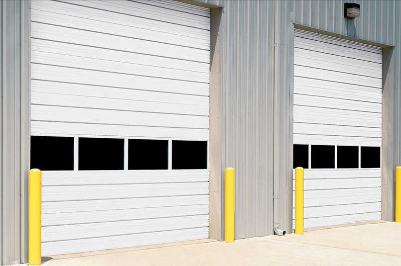 sectional doors used on building