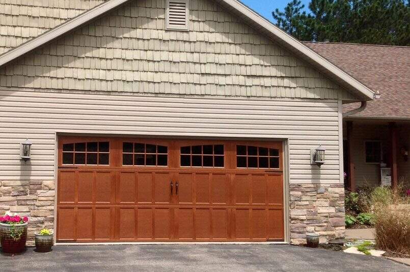 Carriage House Garage Doors, White Garage Doors With Black Hardware