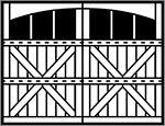 wood panel garage door design 3-Section Arched