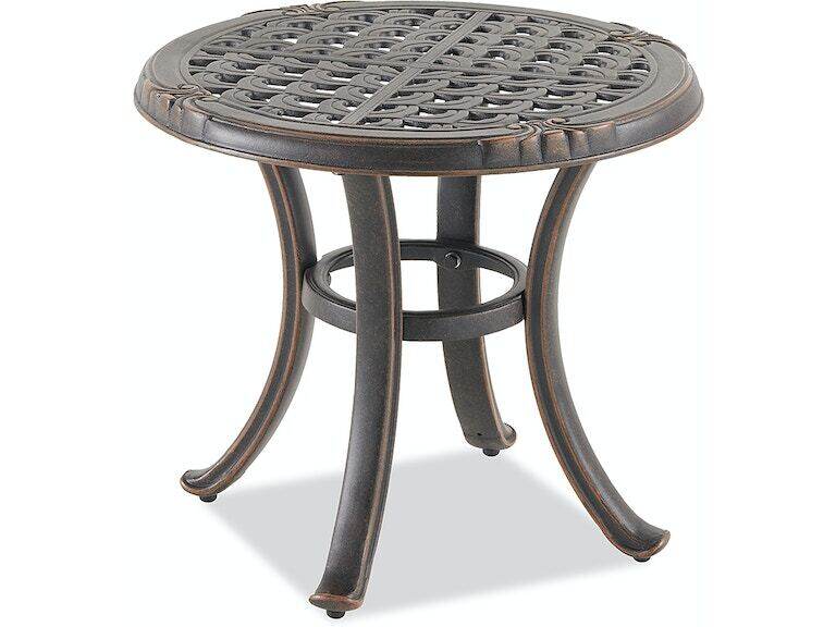 Outdoor Patio Bordeaux Golden Bronze Cast Aluminum 21 In D Side Table 3015691 Chair King - Black Cast Aluminum Patio Side Table